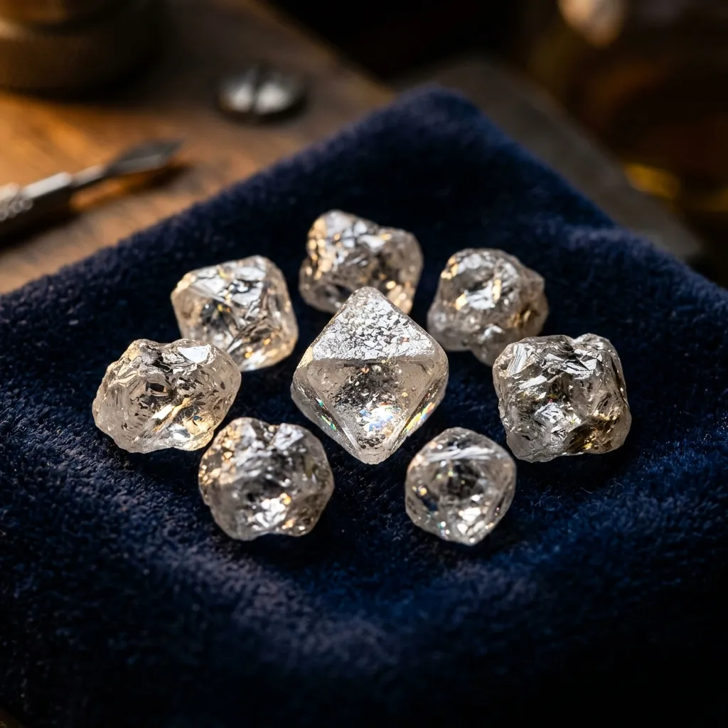 Rough diamonds in kimberlite